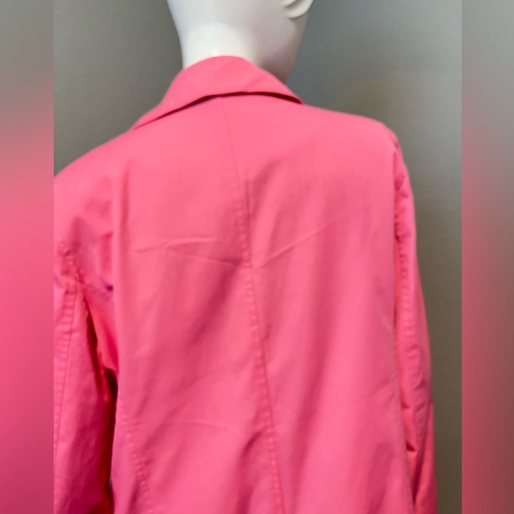 Jones New York Women’s Vibrant Pink Trench Rain Coat Single Breast  Size M - Picture 5 of 15